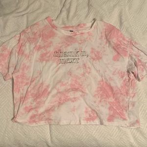 Ariana Grande H&M Divided Thank U, Next Pink Tie Dye Cropped Tee